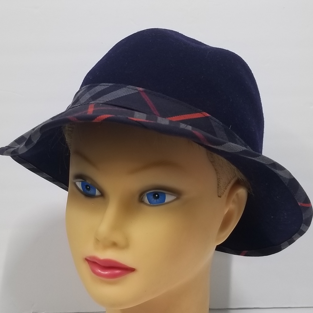 Vintage Auth Burberry felt / check bowler hat. Size Large - Picture 2 of 12